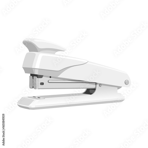 A pristine white stapler on a clean backdrop represents office essentials and organization solutions