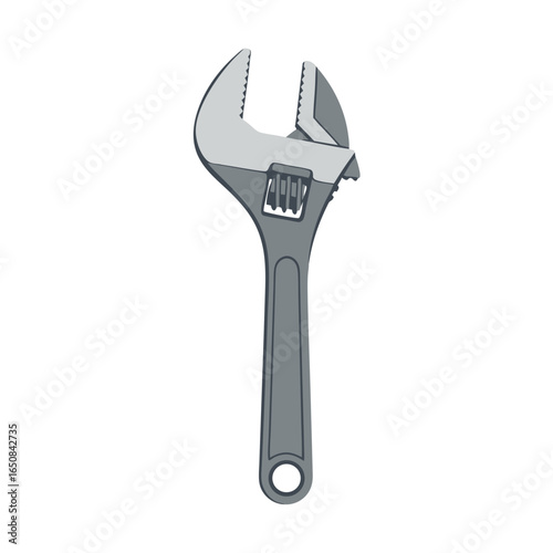 Adjustable Wrench Illustration: A Versatile Tool for Mechanical Tasks and DIY Projects depicted in digital format