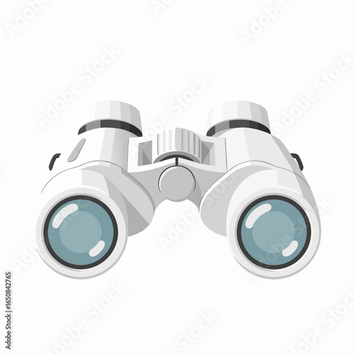 Precision optical instrument: vector illustration of modern sleek binoculars for exploration or leisure pursuit