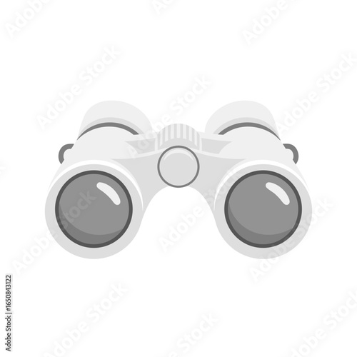 White Binoculars Illustration: Navigational Tool Depicting Observation and Long-Distance Vision Capabilities