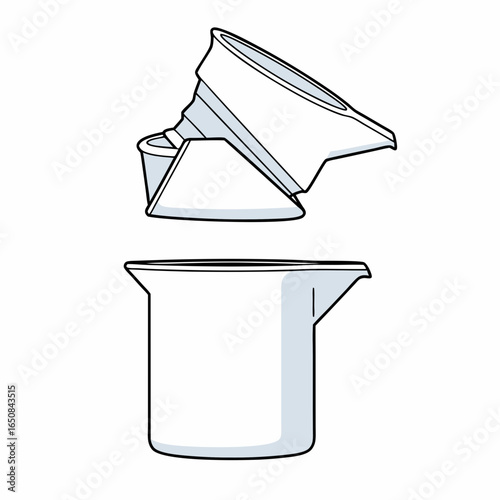 Minimalist illustration of a pour-over coffee brewing setup enhancing modern kitchen design for coffee lovers enjoyment