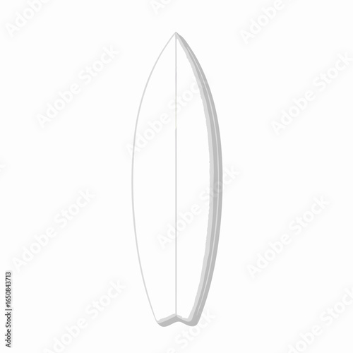 Minimalist surfboard illustration presenting simplistic design for ocean sports recreation