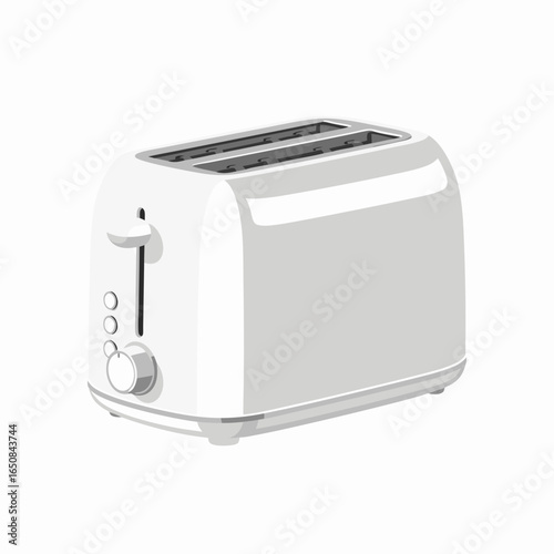 Sleek toaster illustration showcases modern kitchen appliance design with simple forms