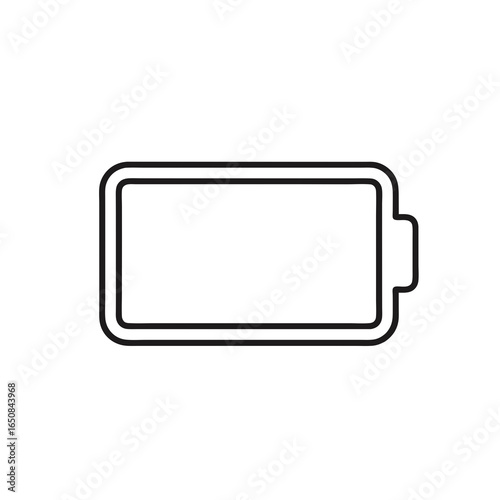 Minimalist battery icon illustration representing energy status and digital device power display