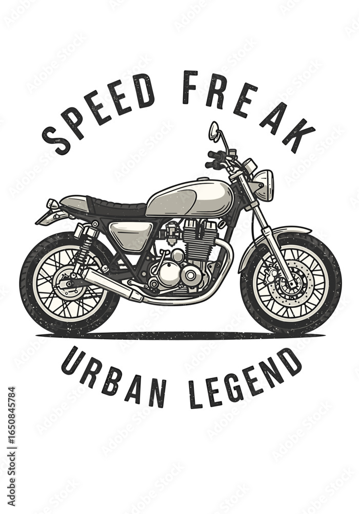 Obraz premium Vintage motorcycle graphic design, featuring the words 