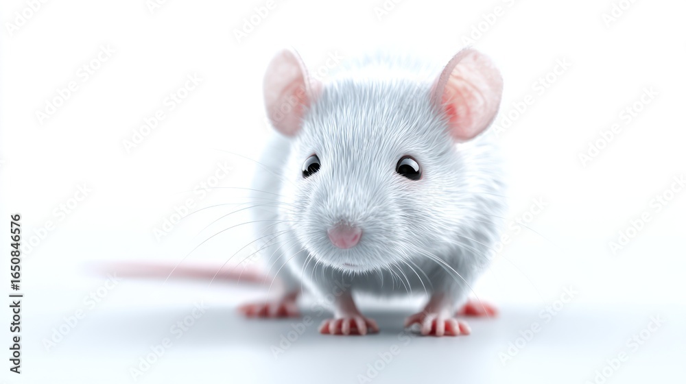 Close-up of a fluffy white mouse Close-up of a fluffy white mouse
