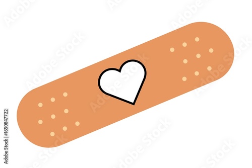 Band aid medical plaster, strip. Breathable bandaids set. Firs aid tape, Different shapes.