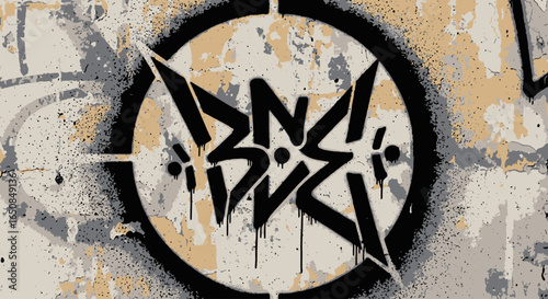 Urban Graffiti Art featuring Bold Lettering and Abstract Elements for Street Art, Counterculture, and Creative Design Projects.