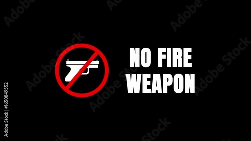 Animation Prohibiting Firearms - A Striking No Firearm Sign