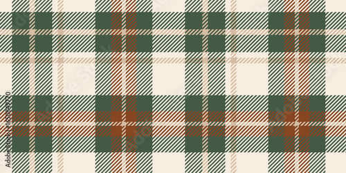 Classic Green and Beige Plaid Pattern with Brown Accents in a Seamless Checkered Design for Rustic Textiles and Decorative Backgrounds