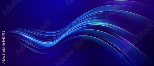 Smooth blue and violet abstract flowing lines on a background
