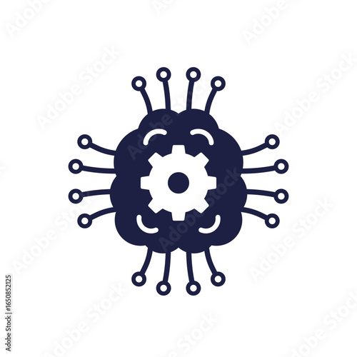 Deep Learning icon, technology and AI