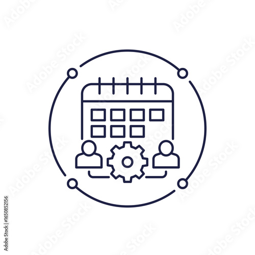 employee scheduling icon in line design