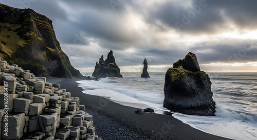 Mystical Black Beach and Basalt Columns of Iceland