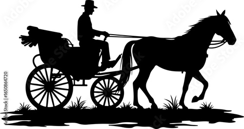 horse and carriage, horse, silhouette, vector, black, illustration, riding, animal, rider, equestrian, carriage, sport, animals, race, isolated, ride, cart, white, horseback, farm, art, horses, equine