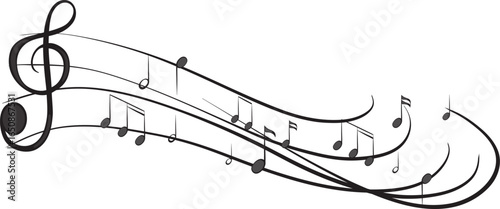 The image shows sheet music with notes and musical bars on a white background.
