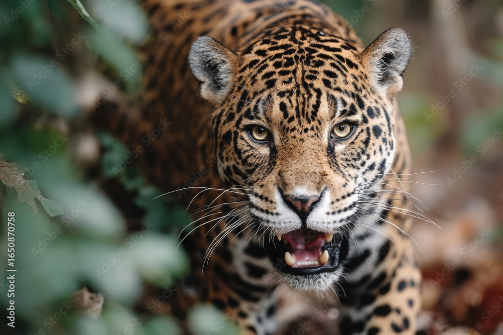 Obraz premium A jaguar roaring