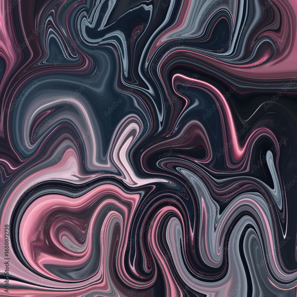Fototapeta premium Elegant black and pink marble swirl abstract with fluid texture, perfect for modern backgrounds, luxury fashion, and digital abstract art. Marble keyword included.