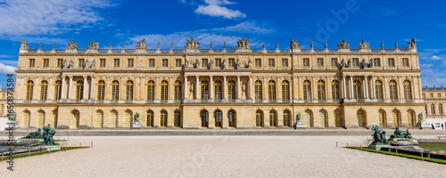 View of the Palace of Versailles as seen from the gardens, France
