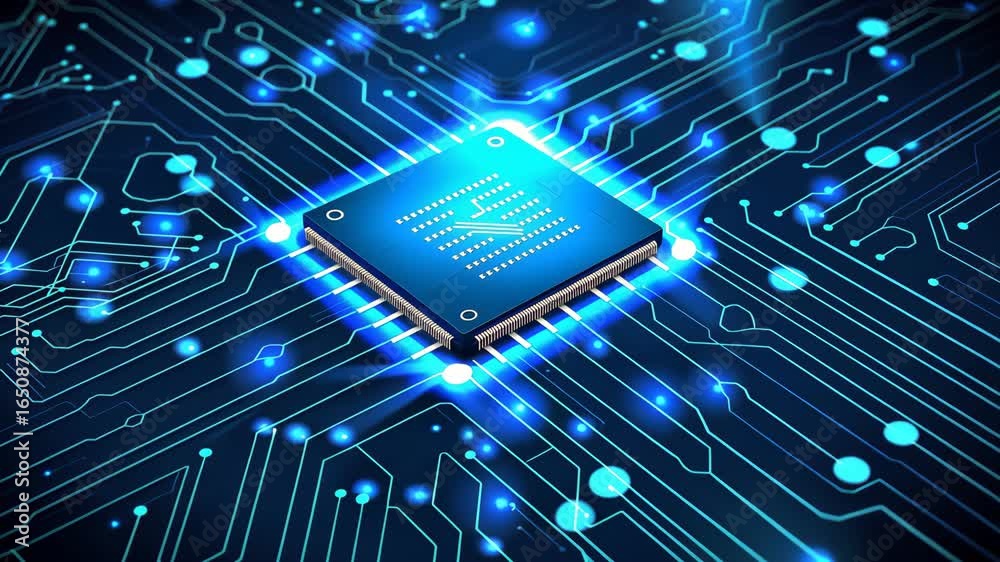 Connected Circuit Lines on Tech Background, Semiconductor Vector Connected Circuit Lines on Tech Background, Semiconductor Vector