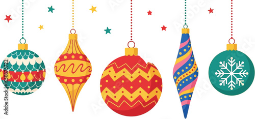 Christmas ornaments vector illustration holiday decoration festive design