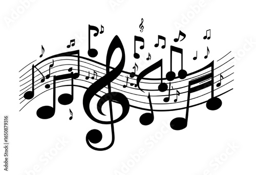 Floating Musical Notes with Copy Space – Isolated PNG Cutout