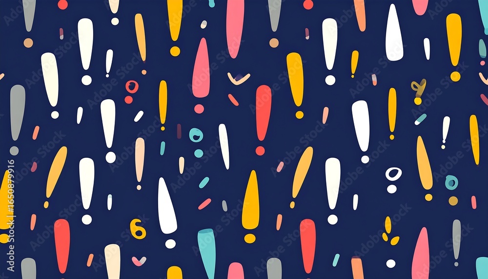 Obraz premium Colorful Exclamation Mark Pattern.