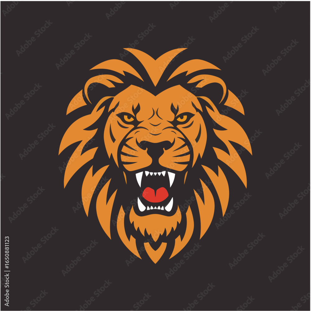 Obraz premium Angry Lion Roar Vector 