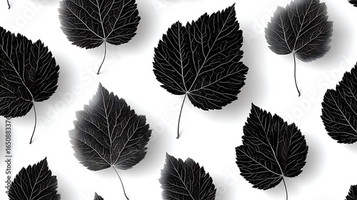 Botanical seamless sketch leaf texture wallpaper high resolution background