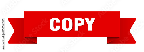 copy ribbon isolated on transparent background. copy ribbon