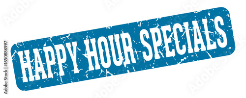 happy hour specials rectangular sign. happy hour specials stamp