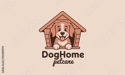 A charming dog peeking from a cozy dog house symbolizes care and happiness, serving as a perfect image for brands focused on pet wellness and creating a nurturing environment.