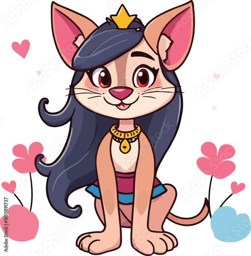 Cute cartoon a illustrator vector malia