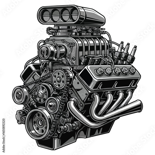 High Performance Engine with Supercharger