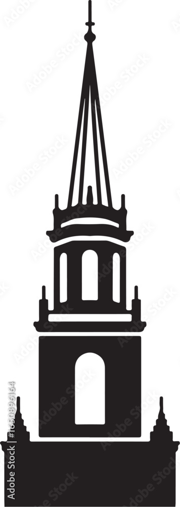 Fototapeta premium Classic church steeple silhouette for design projects