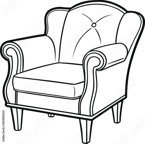 armchair isolated on white background