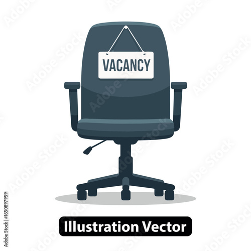 Office Chair With Vacancy Sign - Symbolizing Job Opportunity and Recruitment