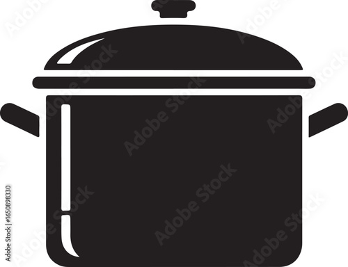 Vector art of black cooking pot isolated on white background