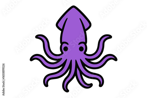 Purple Squid Icon (Vector)