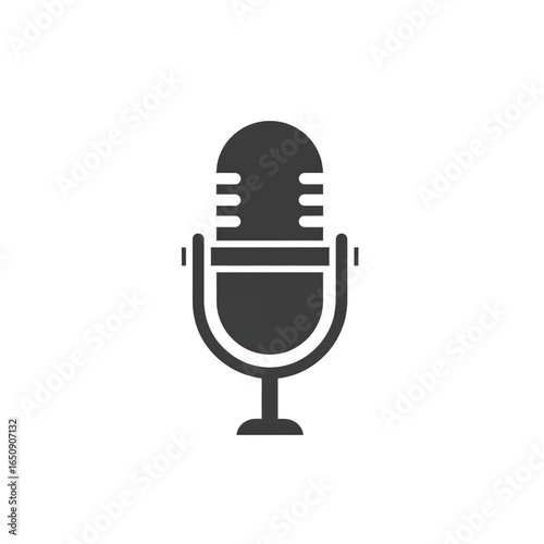 Vintage microphone icon for podcast or recording