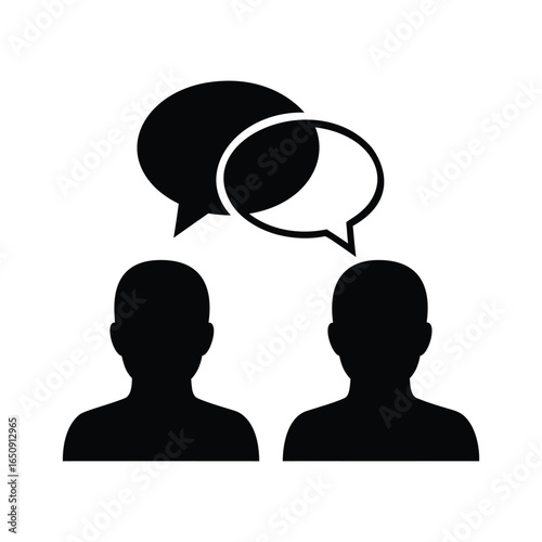 Two people talking communication discussion conversation dialogue speech bubbles vector