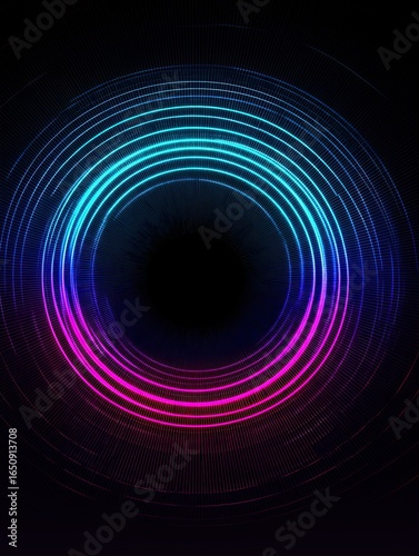 Neon Tech Rings – Electric Blue & Magenta Concentric Lines