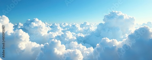 Soft focus clouds blend seamlessly into the blue, sky, limitless