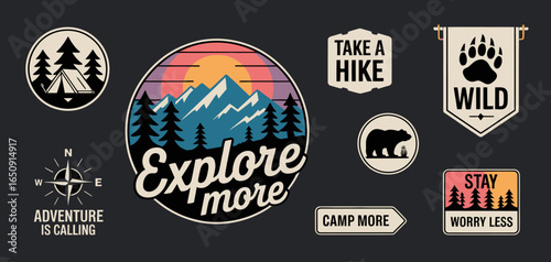 This visually appealing design combines nature-inspired elements and slogans, promoting a sense of adventure and encouraging individuals to connect with the great outdoors.