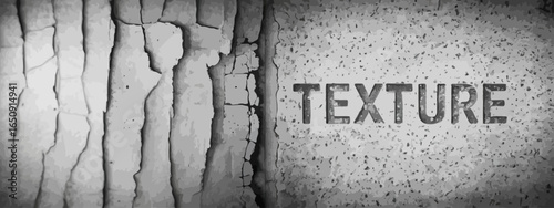 The image features a close-up of a textured concrete surface displaying intricate cracks, showcasing a blend of natural deterioration and industrial design aesthetics.