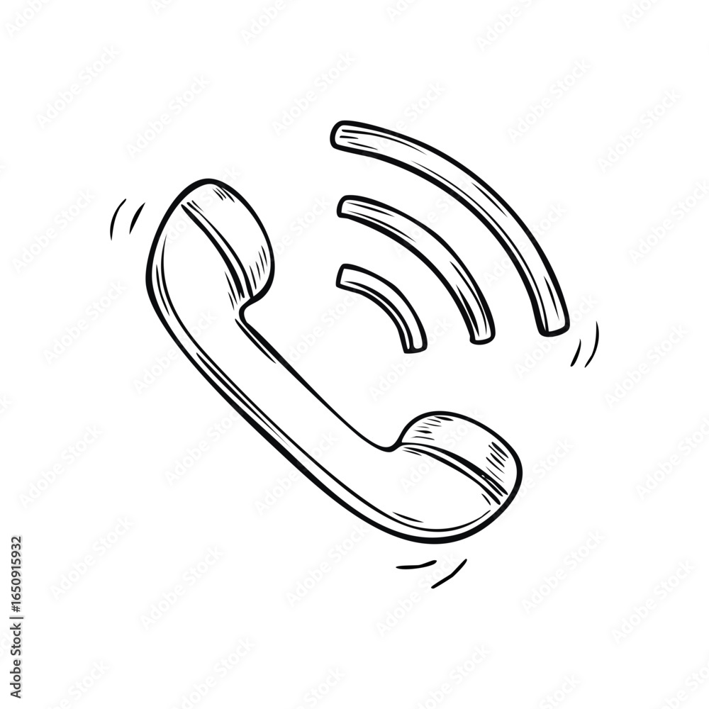Phone call hand drawn illustration Phone call hand drawn illustration