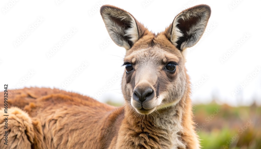 Fototapeta premium Close-up of a kangaroo's head and shoulders