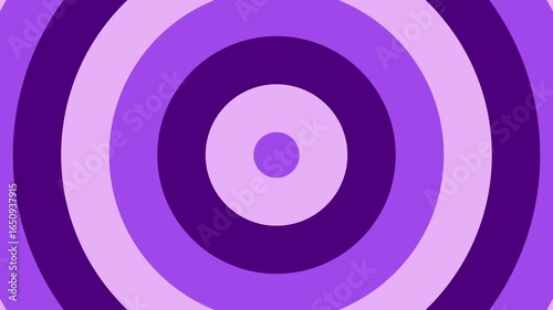 Seamless loop animation of concentric purple and violet circles, smooth retro motion, perfect for dynamic backgrounds, motion graphics, or abstract visual effects.