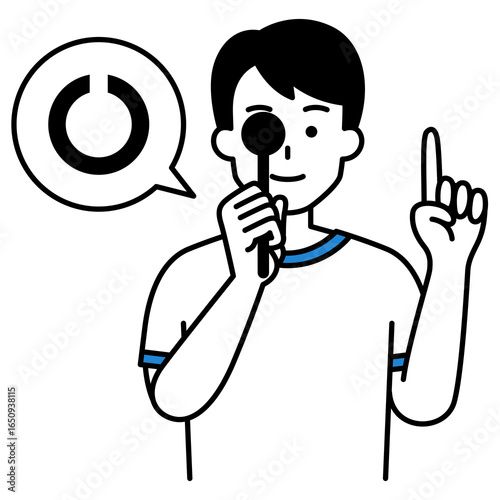 視力検査をする男子学生