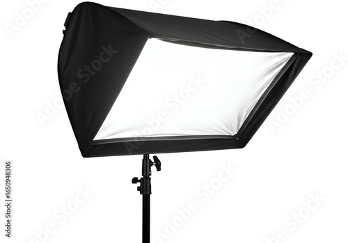professional studio softbox lighting setup for photography in dark background